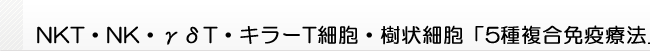 NKT・NK・γδT・キラーT細胞・樹状細胞「5種複合免疫療法」